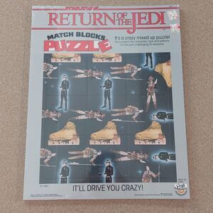 Vintage 1983 Star Wars Return of the Jedi Tray Puzzle Match Blocks Luke Jedi NIP